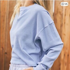 Brandy Melville Waffle Knit Long Sleeve